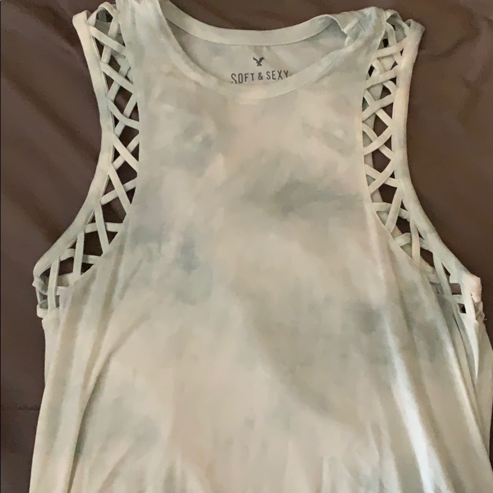 American Eagle marble cutout tank